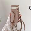 For Google Pixel 8 9 10 Pro XL Case PU Leather Wristlet Card Bag Grip Strap Shoulder Long Crossbody Lanyard Ring Clasp Cover