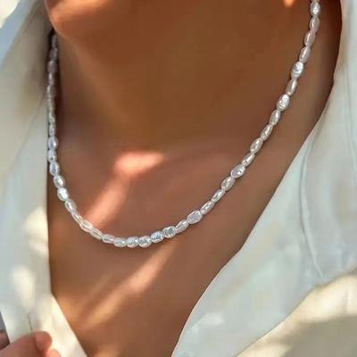 Simple Choker Necklace For Women Vintage Elegant Beaded Temperament Necklace Wedding Party Jewelry