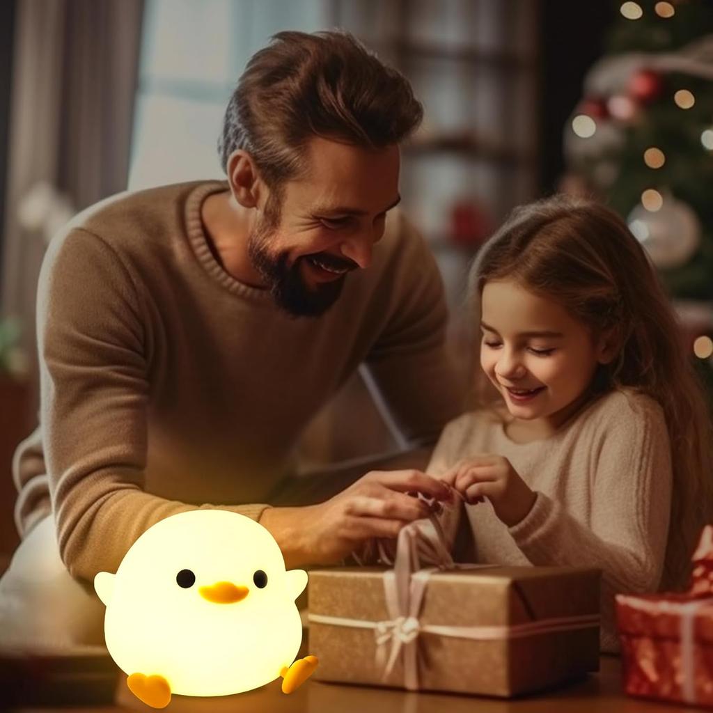 YuanDian Dodo Duck LED Night Light - Cute Silicone Duck Lamp for Bedrooms, Living Room - Rechargeable, Touch Sensor Bedside Table Lamp