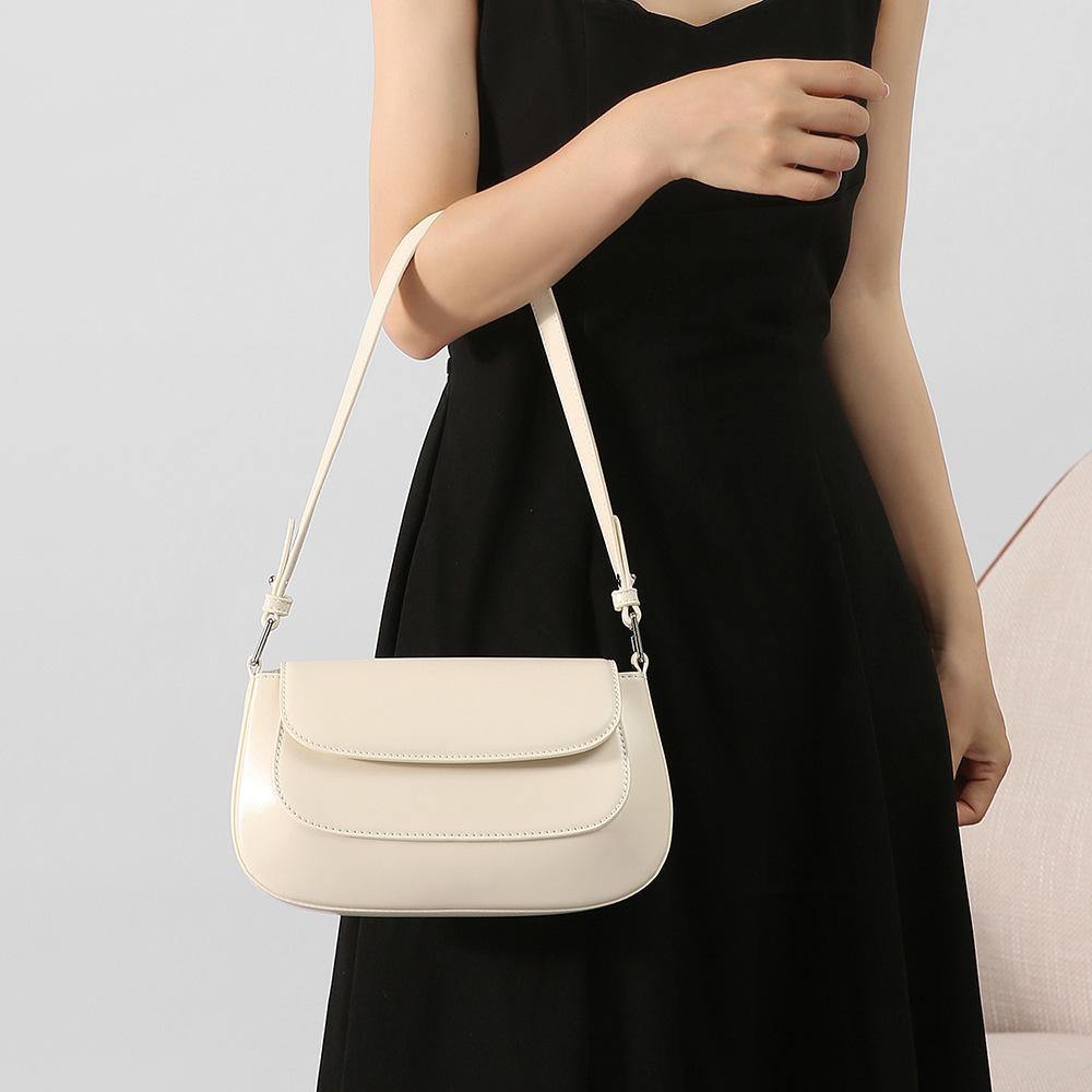 Trendy Saddle Bags Women Synthetic Leather Versatile Shoulder Bag Sewing Design Crossbody Bags for Female