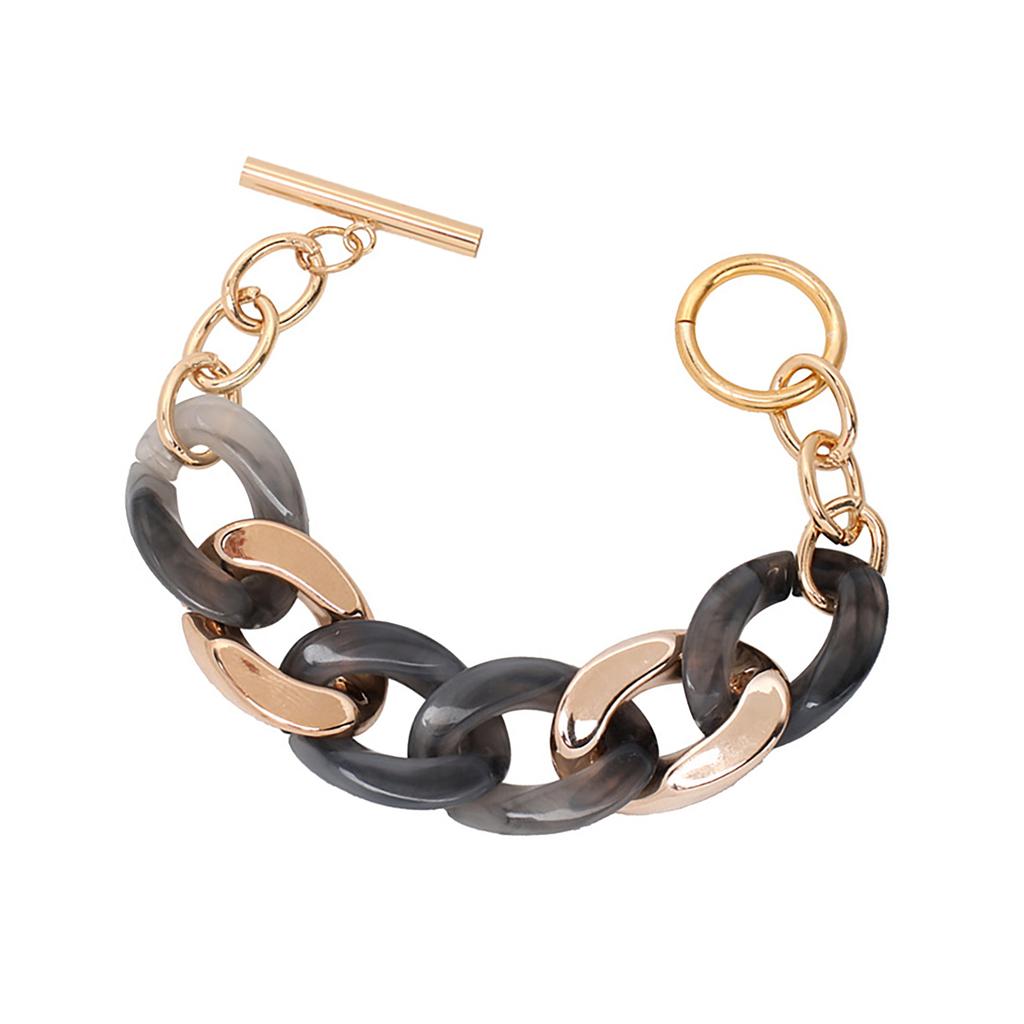 Modern Resin Chain Bracelet Adjustable Bangle for Women Candy Color Wristchain Fashion Jewelry Unique Mother Day Gift