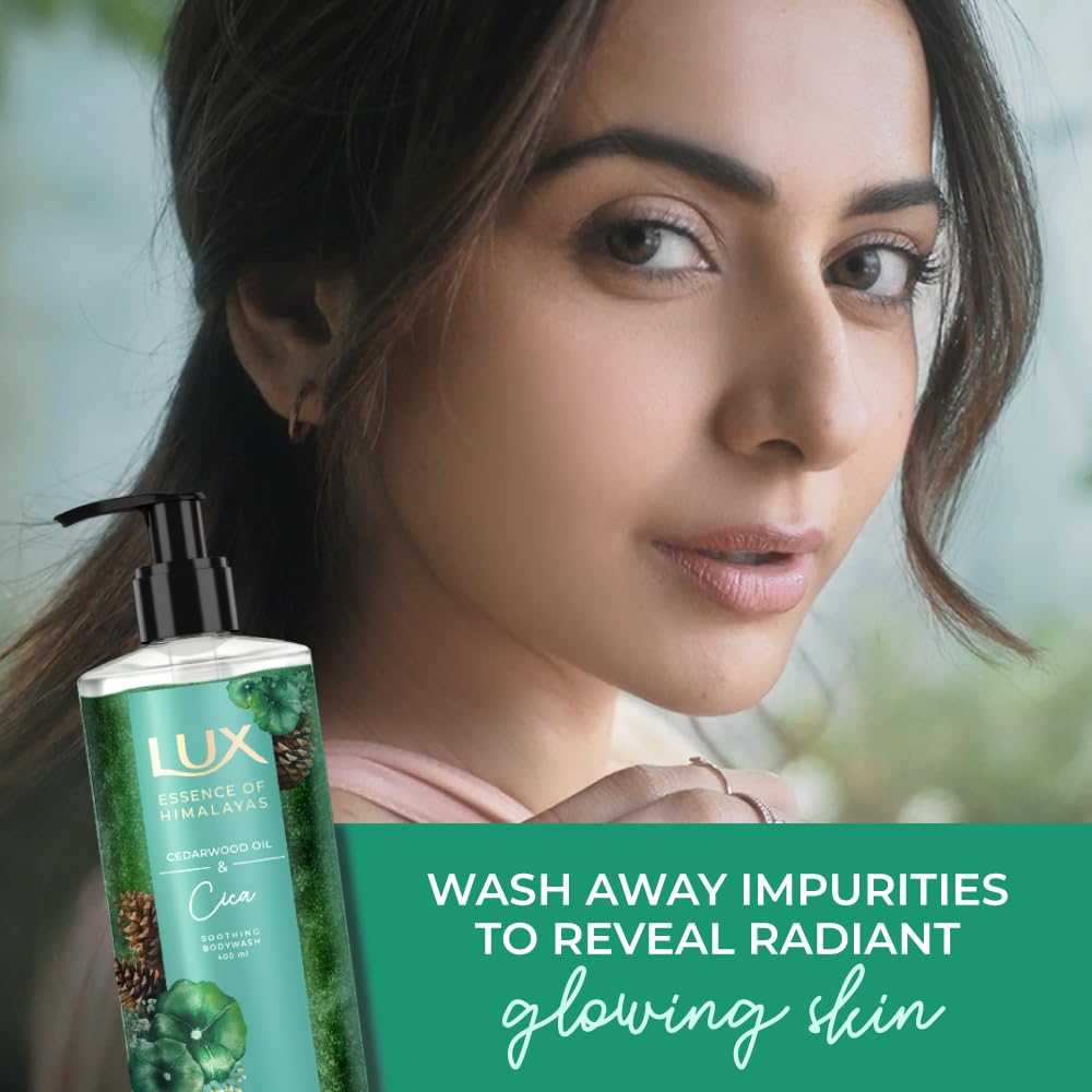 Lux Essence Of Himalayas Soothing Body Wash With Cedarwood Oil And Cica 400 Ml Gentle Natural Skin Cleanser