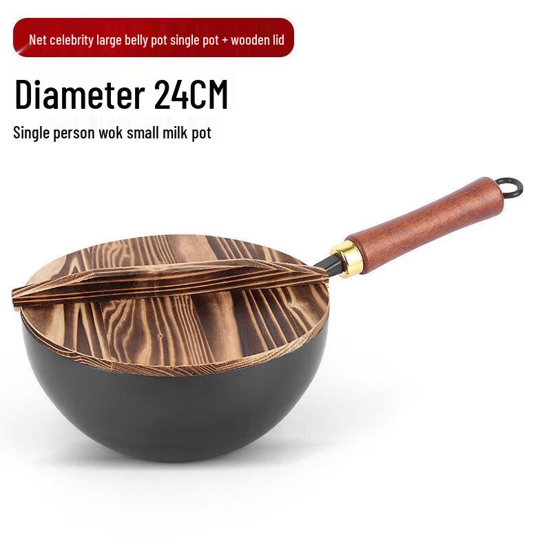 Traditional No-Coating Cast Iron Mini Wok