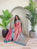 Women's Pure Tissue Silk Saree with Zari Weaving & Meena Work | Elegant Jaal Design | Contrast Running Blouse | Indian Wedding & Party Wear Saree