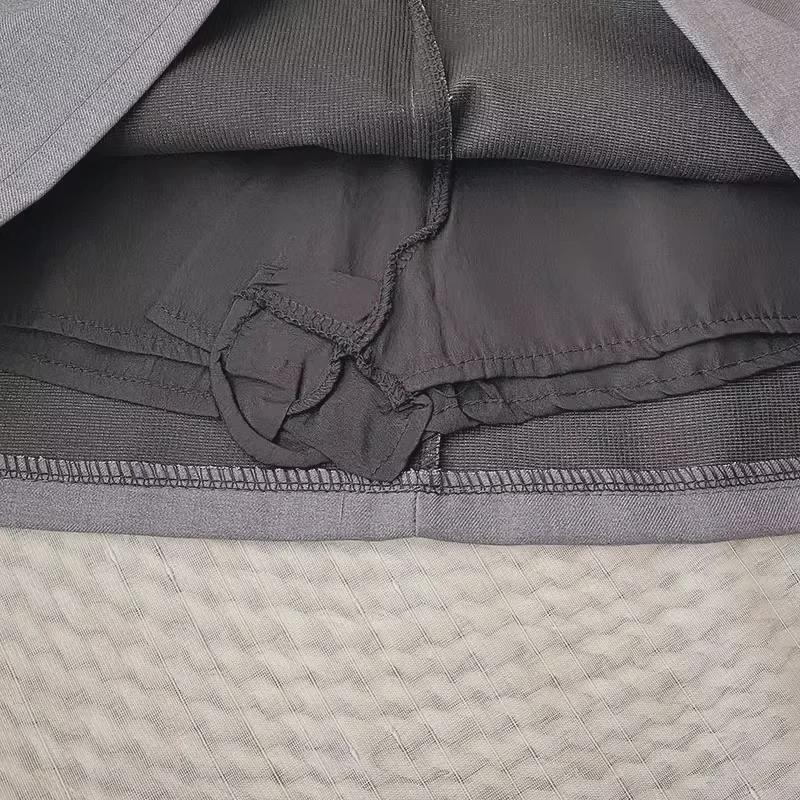 Fustă coreeană gri 2024, subțire, cu linie A, cu talie înaltă - fustă scurtă anti-expunere pentru femei de primăvară