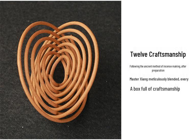 Natural Sandalwood Coil Incense, 2-Hour Burn, Nha Trang Agarwood, Home Aromatherapy, Indoor Use, Tea Ceremony.