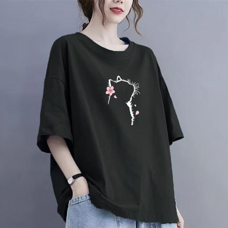 Summer Women Cotton Short-sleeved T-shirt Women Loose Tops