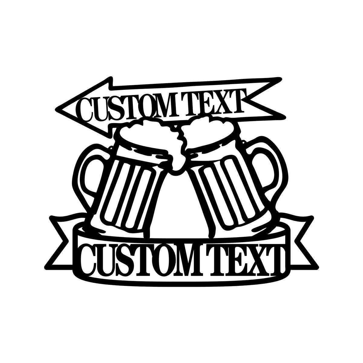 

Custom Metal Sign Arrow Beer Zone Pub Bar Wall Decor Outdoor Man Cave Gift