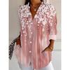 Fashionable Women's Floral Print Long-Sleeve Shirt Loose Fit Comfortable Breathable Long-Sleeve Shirt Casual Everyday Shirt