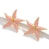 Summer Enamel Starfish Earrings Personality Trend Fashion Pentagram Earrings Light Luxury Holiday Earrings Women