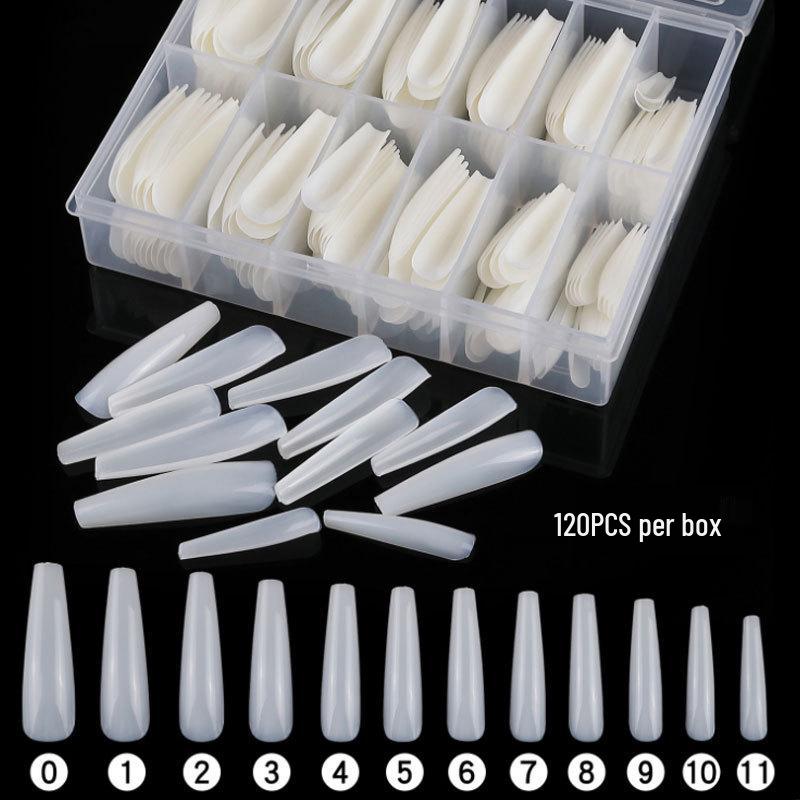 Ballet Nail Art Extension Tips: 120-Piece Box of Full-Cover Fake Nail Stickers