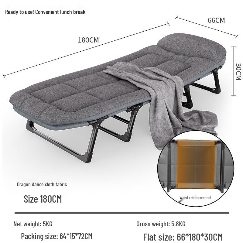 Portable Single Folding Nap Cot and Recliner for Office or Home Use