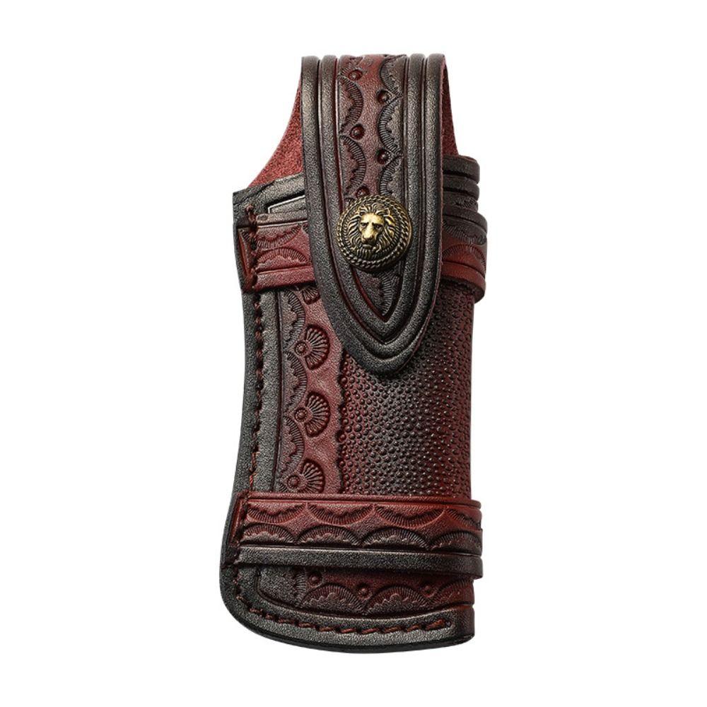 Two Layer Cowhide Scabbard Tool Outdoor Carry Bag Flashlight Belt Loop Camping Equipment Tool