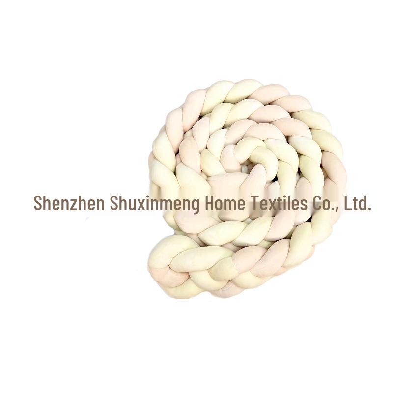 Four-Strand Braided Baby Crib Bumper Pillow – Knotted Ball Anti-Collision Cushion.