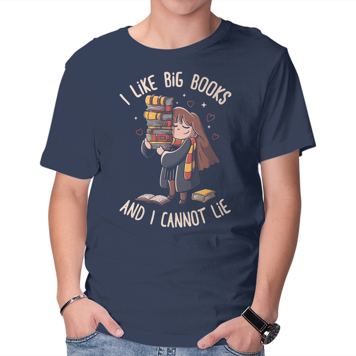 Unisex Crew Neck T-Shirt I Like Big Books Graphic Short Sleeve Casual Tee XXXXL