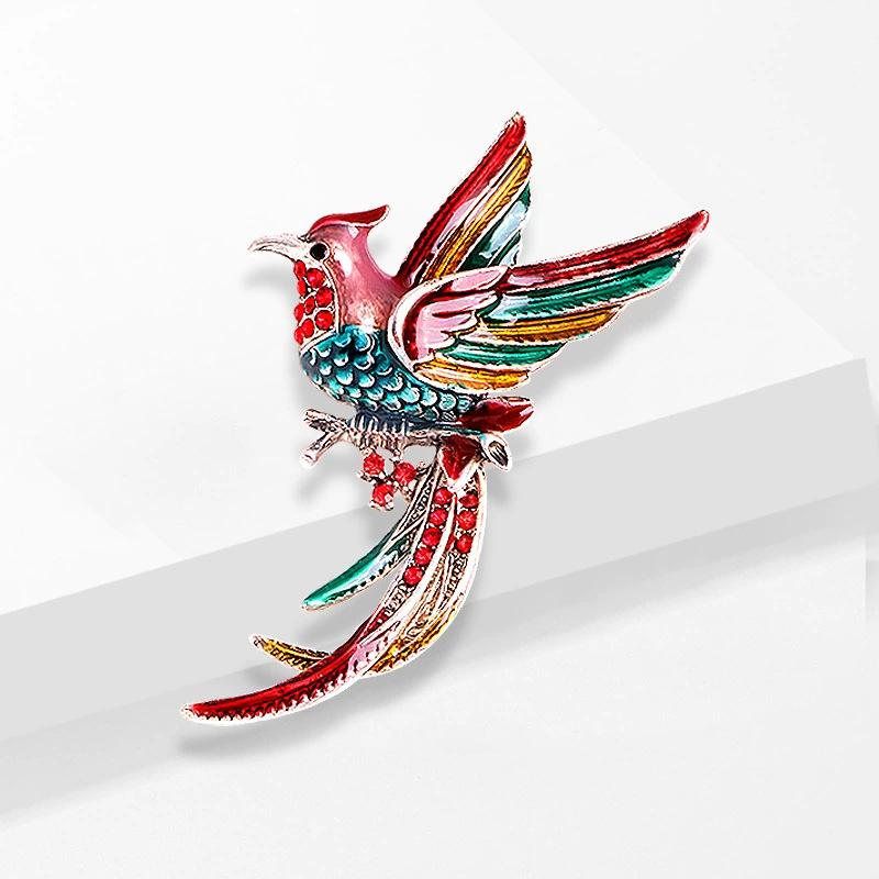 

Rhinestone Brooch Women s Popular Jewelry Rhinestone Brooch Colored Hummingbird Lacquer Brooch