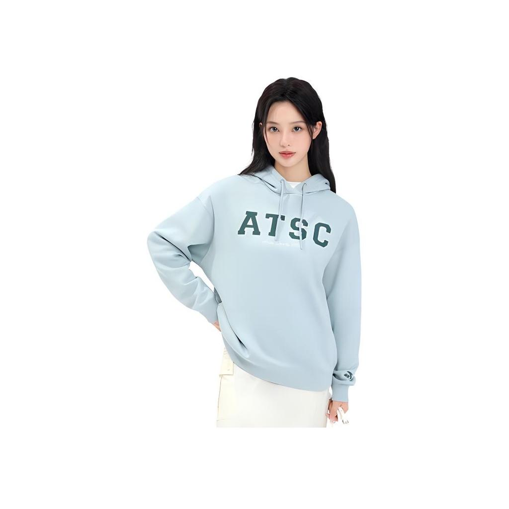 Anta Lifestyle Series Lettered Hooded Pullover Sweatshirt Women Sweatshirt Crab-Shell-Blue 162348709-2
