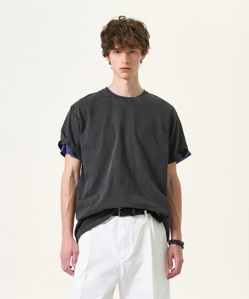 Guson Pigment-Dyed Short Sleeve T-Shirt - Black