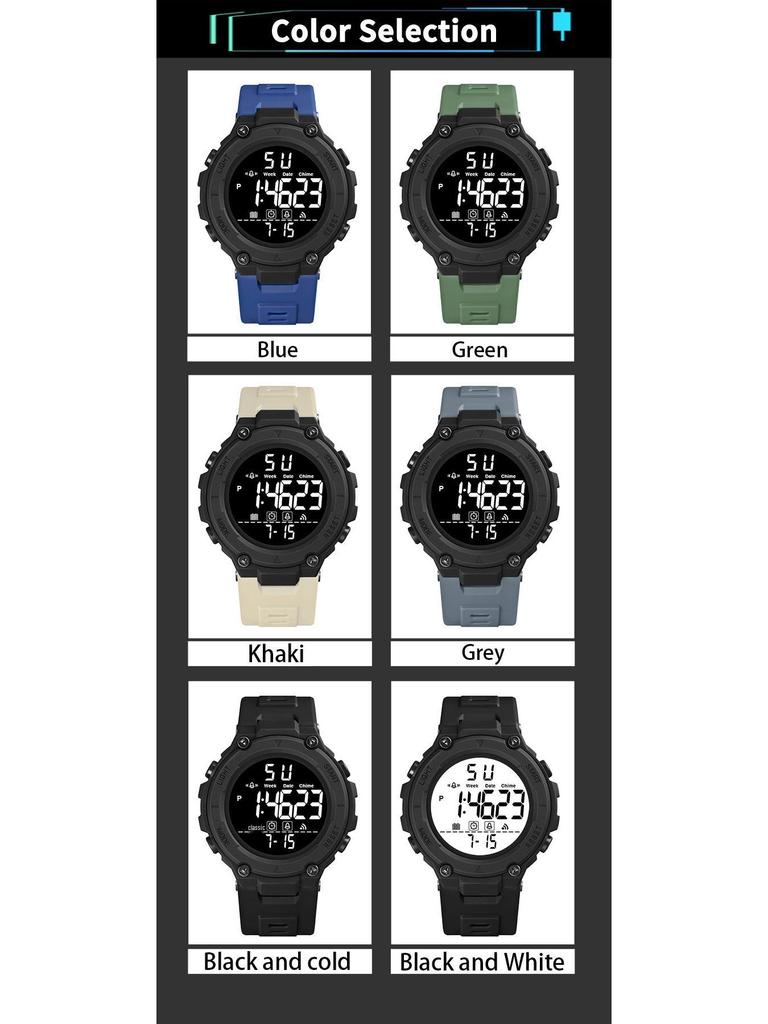 Men's Multifunctional Luminous Sports Watch - Outdoor Student Electronic Alarm Clock