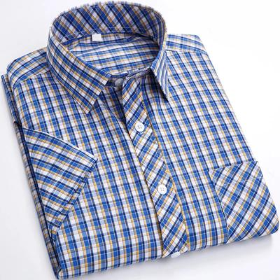 2026 Summer Thin Plaid  Men's Shirts Short Sleeve  Plus Size Cotton Soft Comfortable Young Casual Social Shirt Clothing