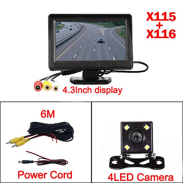4.3/7 inch Car Reversing AV/4-pin Connector Backup Camera Vehicle 12-24v Rear View Monitor Mirror Parking Kit
