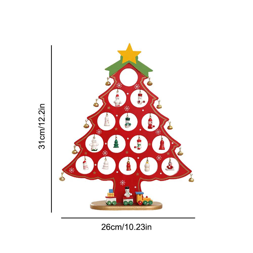 Dřevěná vánoční stromková stolní ozdoba DIY Mini vánoční stromkové dekorace Ozdoba do výlohy ozdobos navideños
