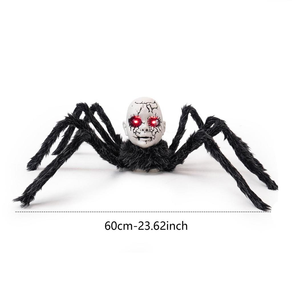 Halloween Decoratiion Face Spider Haunted House Electric Induction Light-up Scary Toy Ornament Haunted House Props