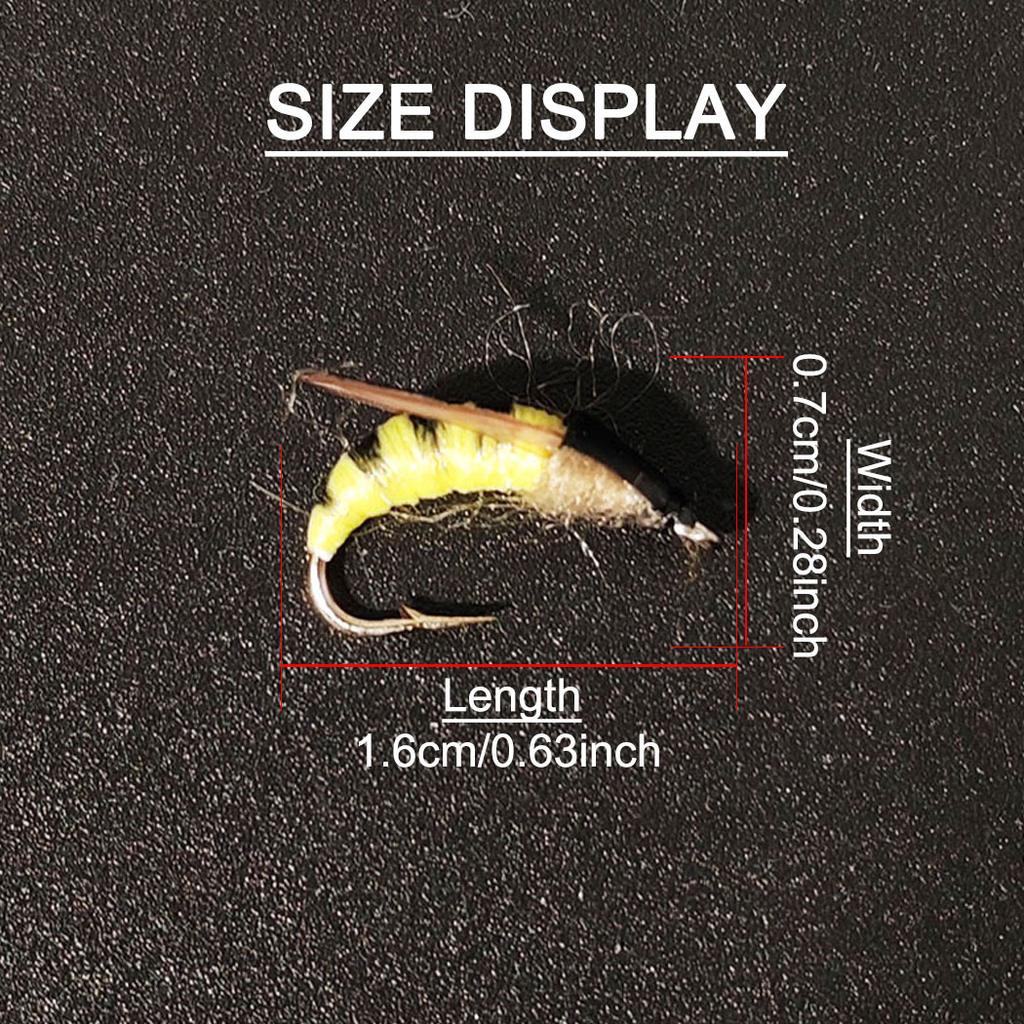 21Pcs-with Flies Box Fly Fishing Flies Artificial Wet Flies Bait for Fishing Trout/Perch Fishing Lure Artificial Nymph Bait Fishing Bait Hook Size #10