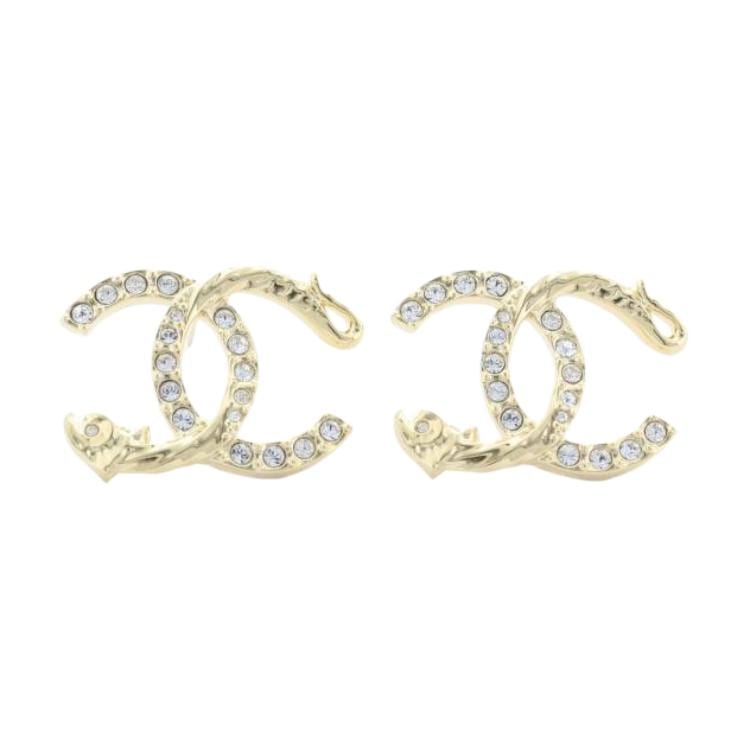Chanel Rhinestone Earrings Women's Gold ABA125 B10006 NM021