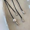 Korea Black Cord Pearl Pendant Necklace: Versatile, High-End Fashion Choker