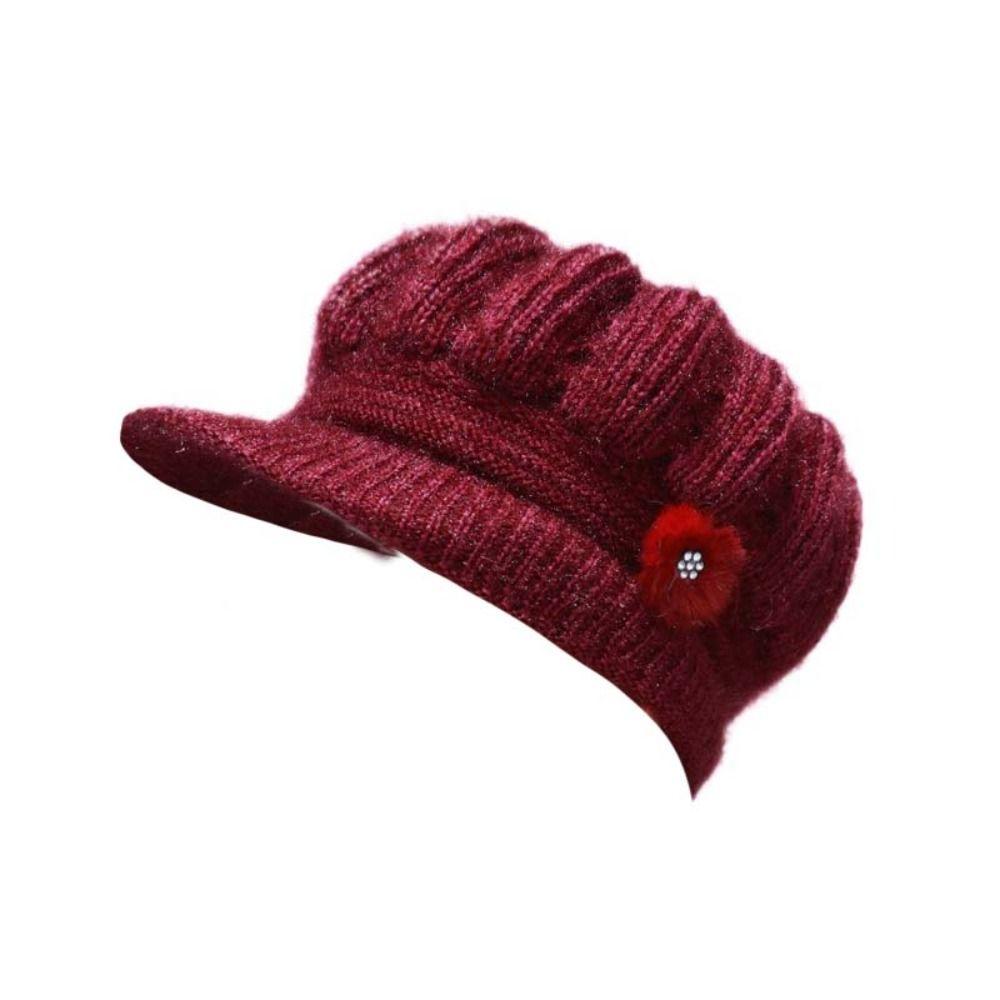 Plush Simple Mommy Hat Thicken Winter Warm Cap Elegant Knitted Cap  Female/Girls