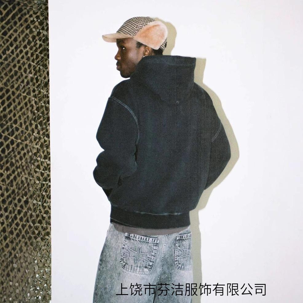 2025 new 3d digital printing retro street style cardigan washed jacket hoodie sweater