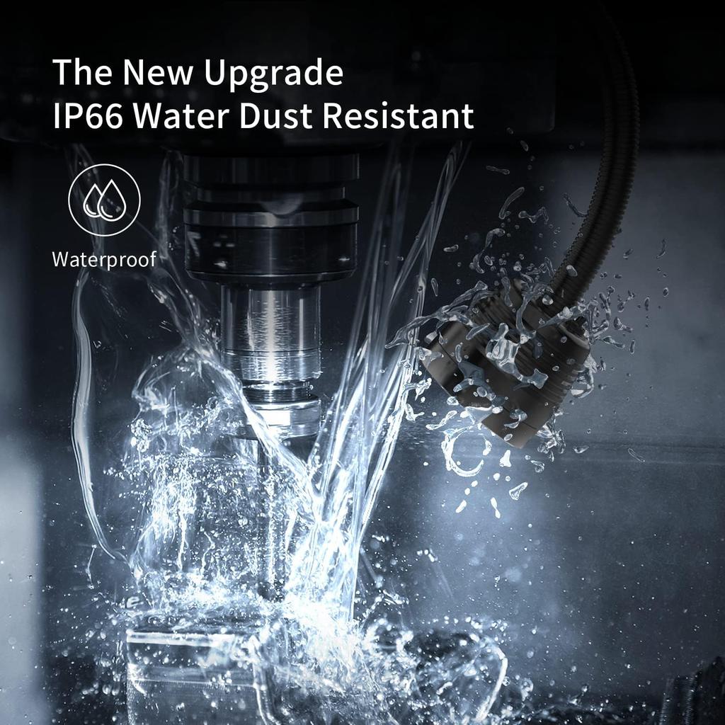 Led Machine Light,Machine Work Light Flexible IP66 Waterproof 1400 Lumens 110V-220V with Clamp Base for Lathe Machine,Workbench, Industrial Lighting