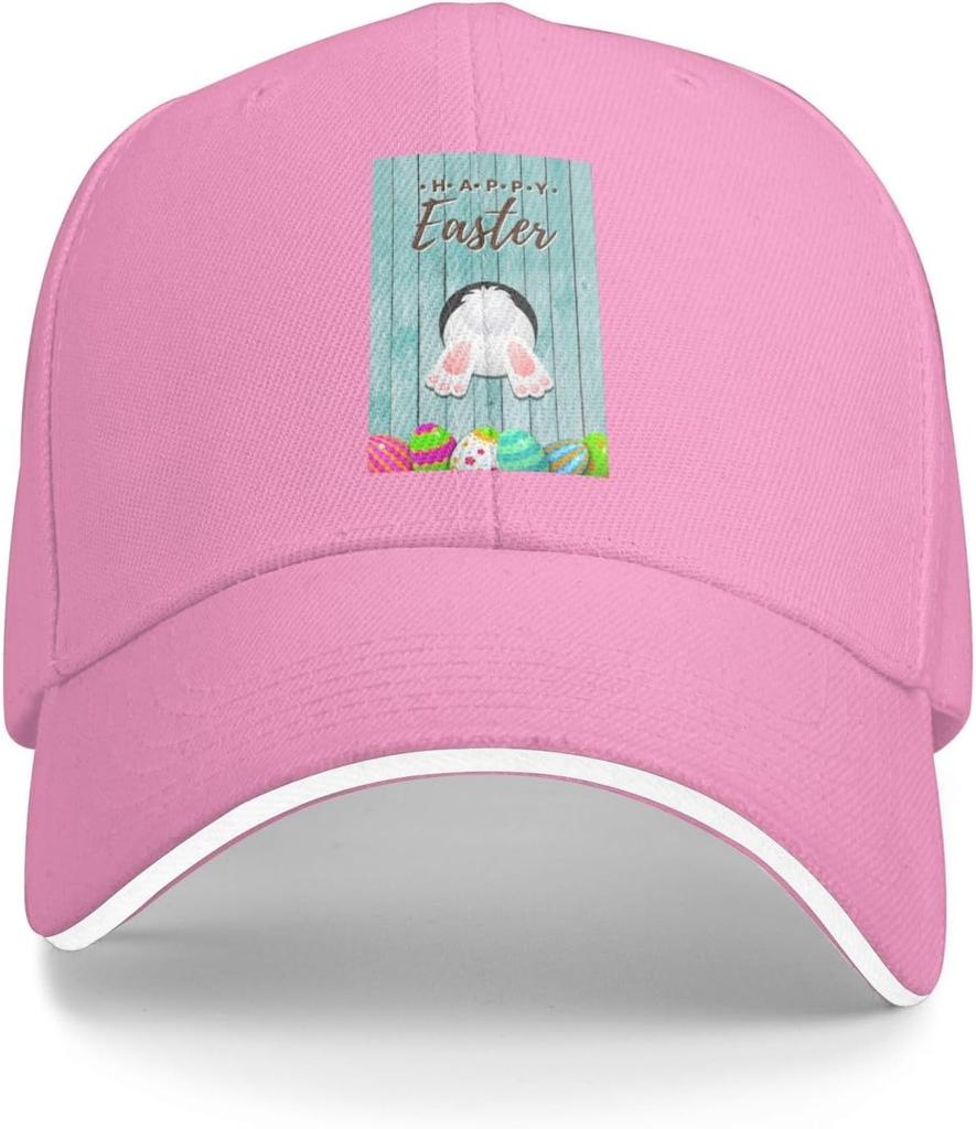 Funny Bunny Butt Easter Eggs Baseball Cap Polyester Casual Adjustable Summer Sun Protection Hat Adult