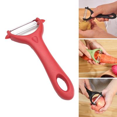 2 Stück Obstschäler Rutschfest Einfach zu verstauen Praktischer Aufhängering Komfortabler Griff Schnelles Schälen Edelstahl Gemüse Kartoffel Karotte Schale Entfernen