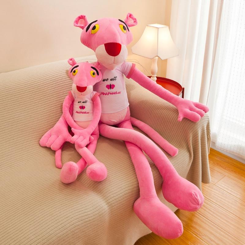 Peluche Pantera Rosa, Adorabile Morbido Peluche Leopardo a Pelo Corto, 60/80/100 cm