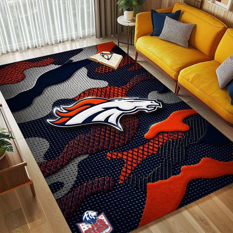 Denver Broncos Camo Living Room Nonslip Area Rug Soft Carpet For Bedroom Game Playroom Sofa Office Home Decor Doormat Christmas Gift C10225