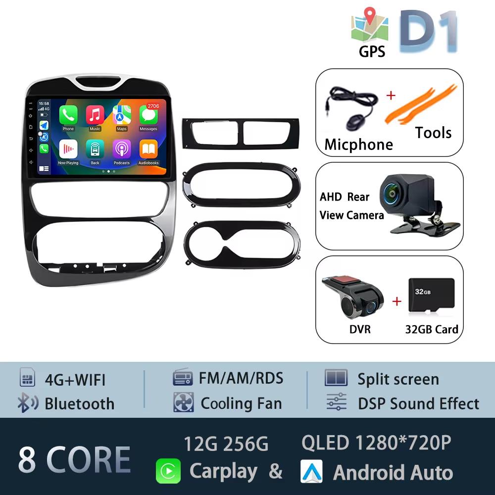 For Renault Clio 4 2012-2016 Carplay Car Radio Multimedia Video Player Android 15 Auto WIFI GPS Navigation DSP stereo BT tools