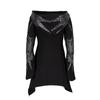 Women's Gothic Hoodie Jacket Street Goth Punk Style Black Long Hooded Harajuku Sweatshirts Oversized Zip-up Y2K Outwear Tops