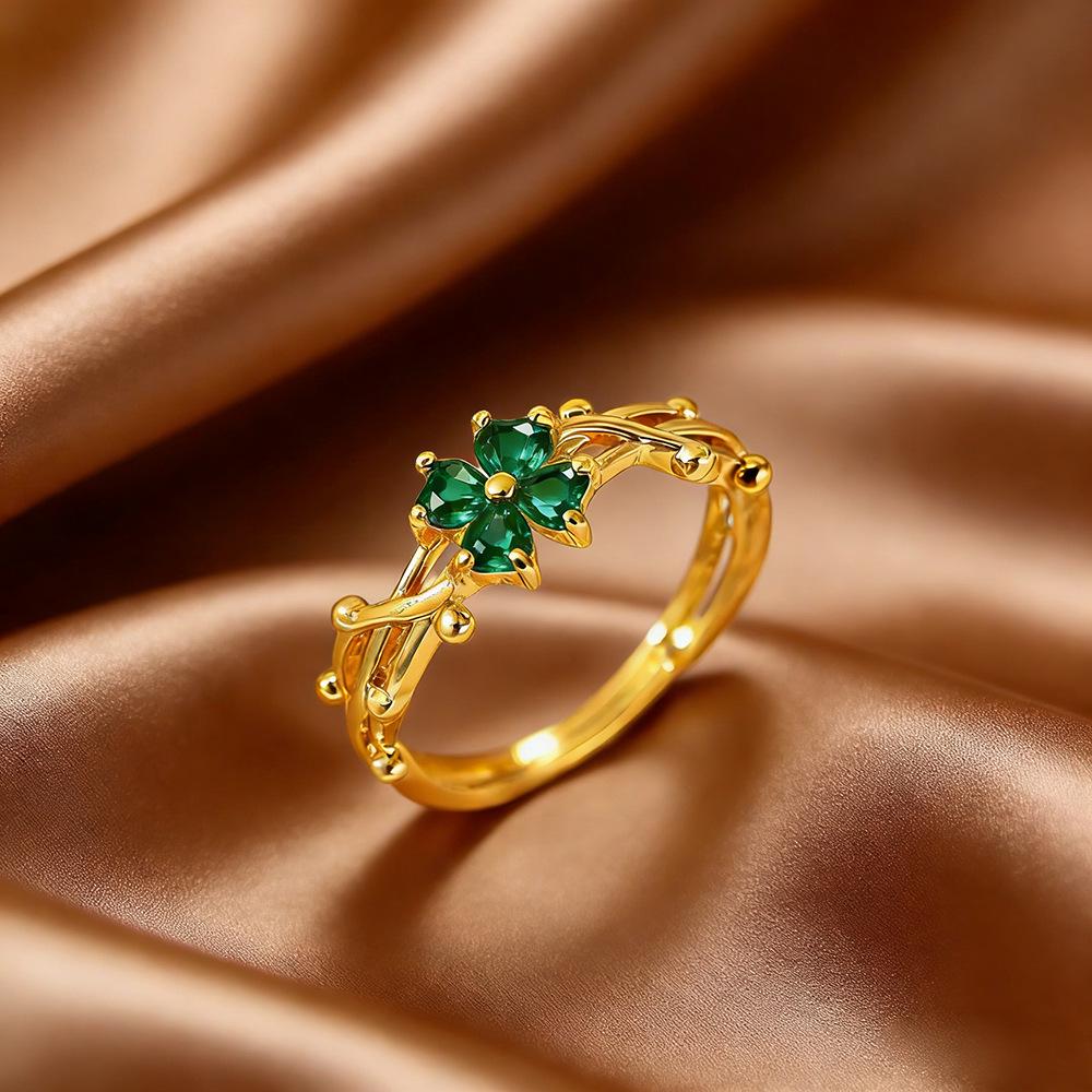 Micro-Inlaid Zircon Fashion Open Ring - Adjustable Luxury Index Finger Jewelry for Women