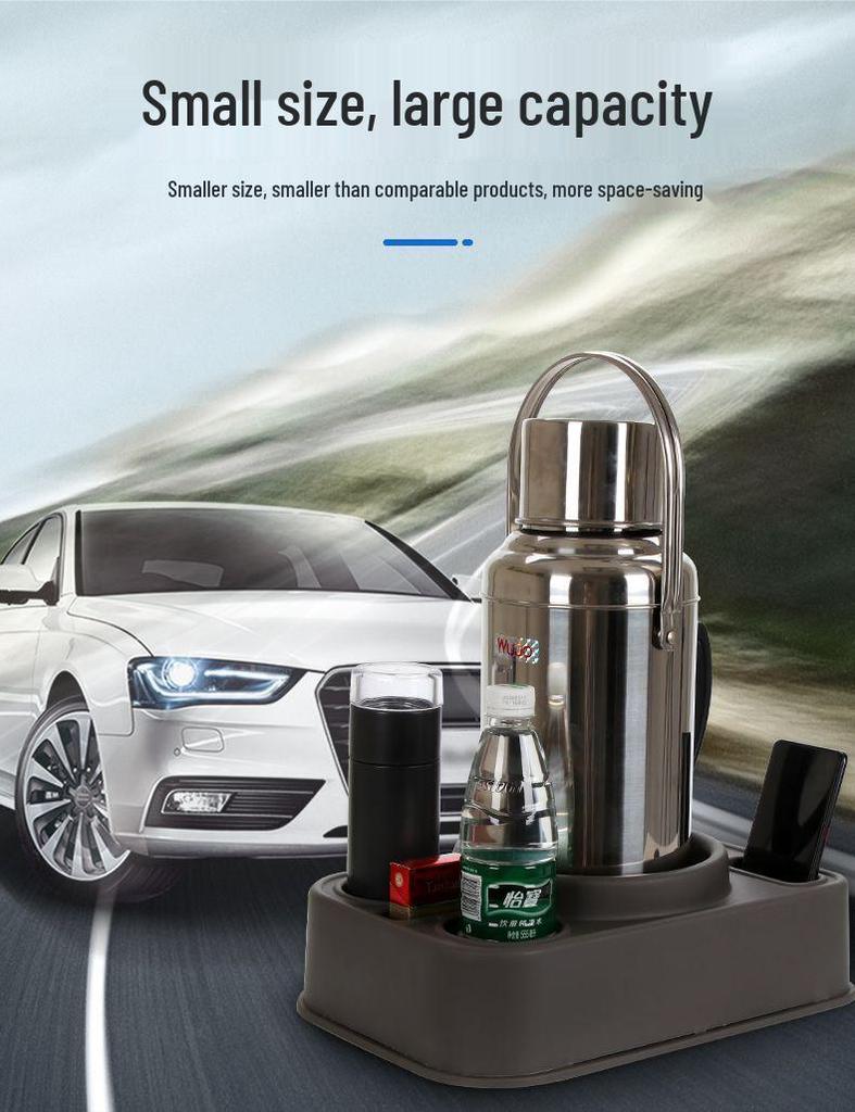 Car Mounted Anti-Tip Thermos Holder and Warmer for Trunk