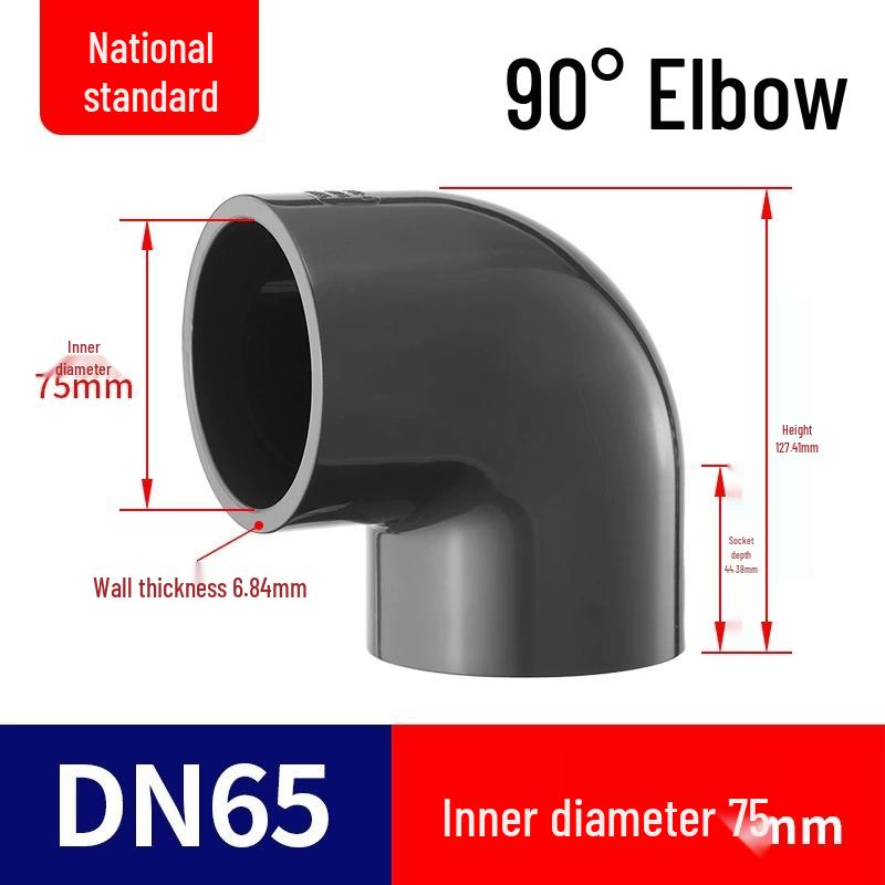 YunPo UPVC 90-Degree Chemical Grade Water Pipe Elbow