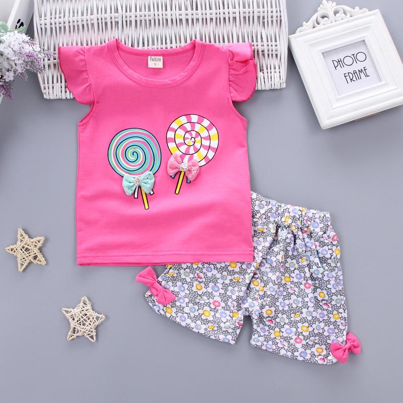 Korean-Style Summer Floral Vest & Shorts Set for Girls (0-4 Years)