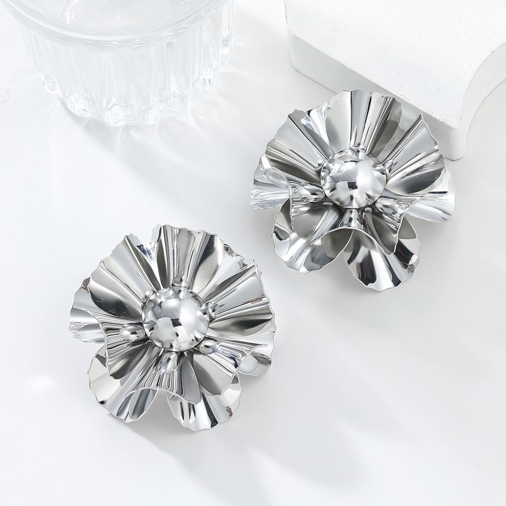 New Style Earrings, Floral Earrings for Women, Exaggerated Glossy Flower Jewelry