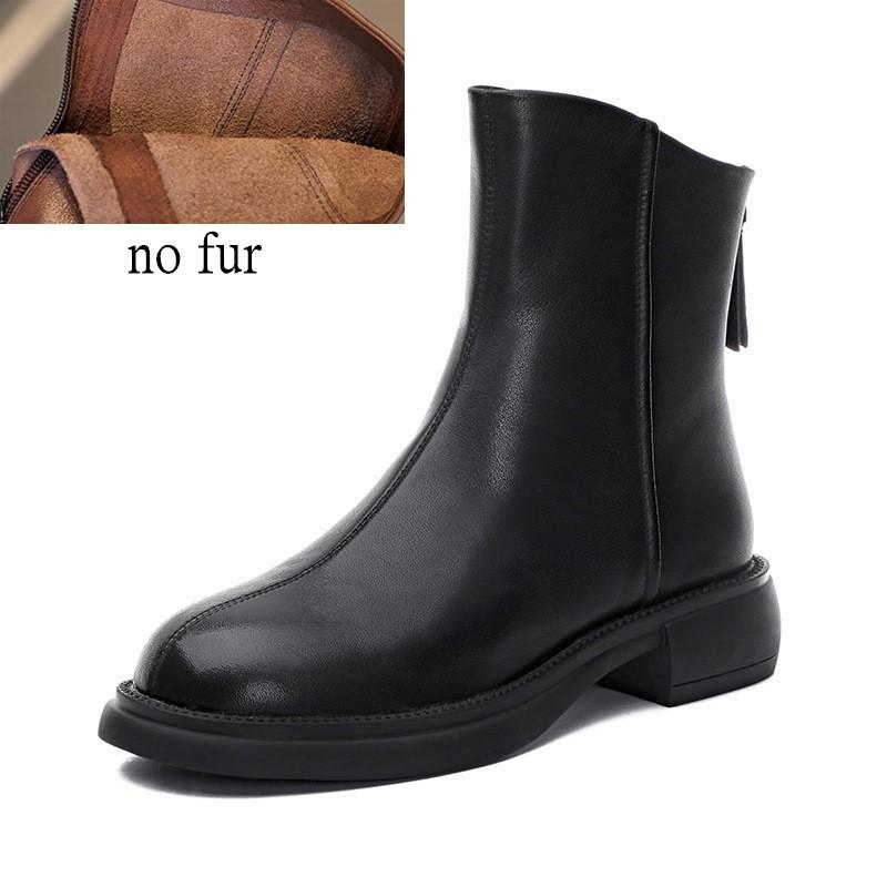 Fashion Women Ankle Boots Genuine Leather British Style 2025 New Winter Fashion Women Boots Thick Bottom Lace-up Short Boots Women