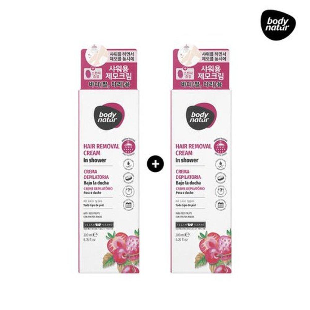 

(2ea)BODY NATUR Hair Removal Cream In-Shower All Skin Red Fruit
