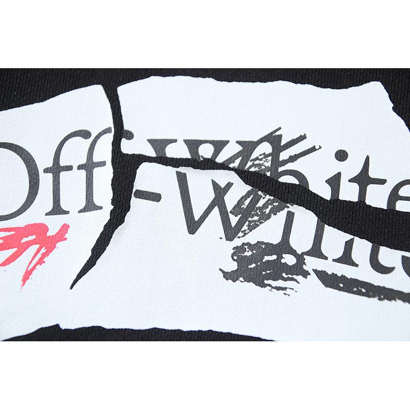 1928 Off-White 2025 Autumn/Winter New Broken Paper Arrow Printed Hoodie for Men and Women
