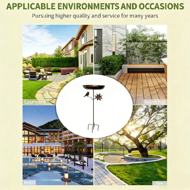 Strong Antique Look Outdoor Bird Bath Providing A Safe Drinking Area For Flying Visitors