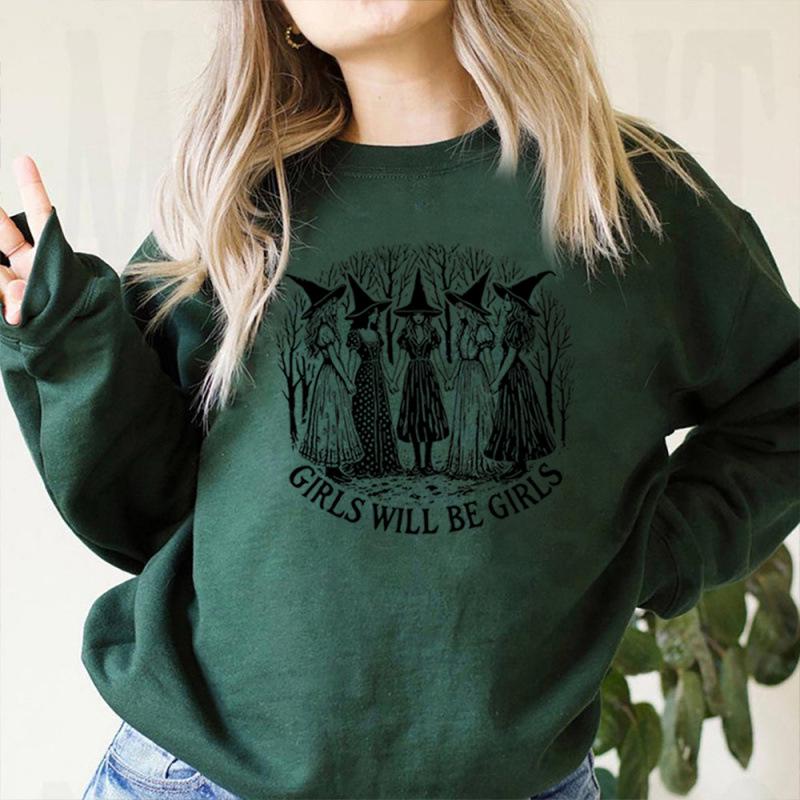 Funny Witch Sweatshirt for Girls - Halloween Edition