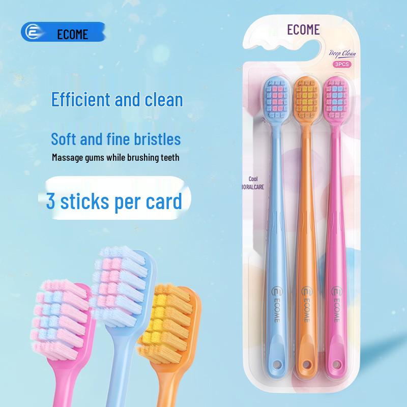 Japanese Brand Dopamine Adult Wide Head Soft Bristle Toothbrush - 3 Pack for Couples